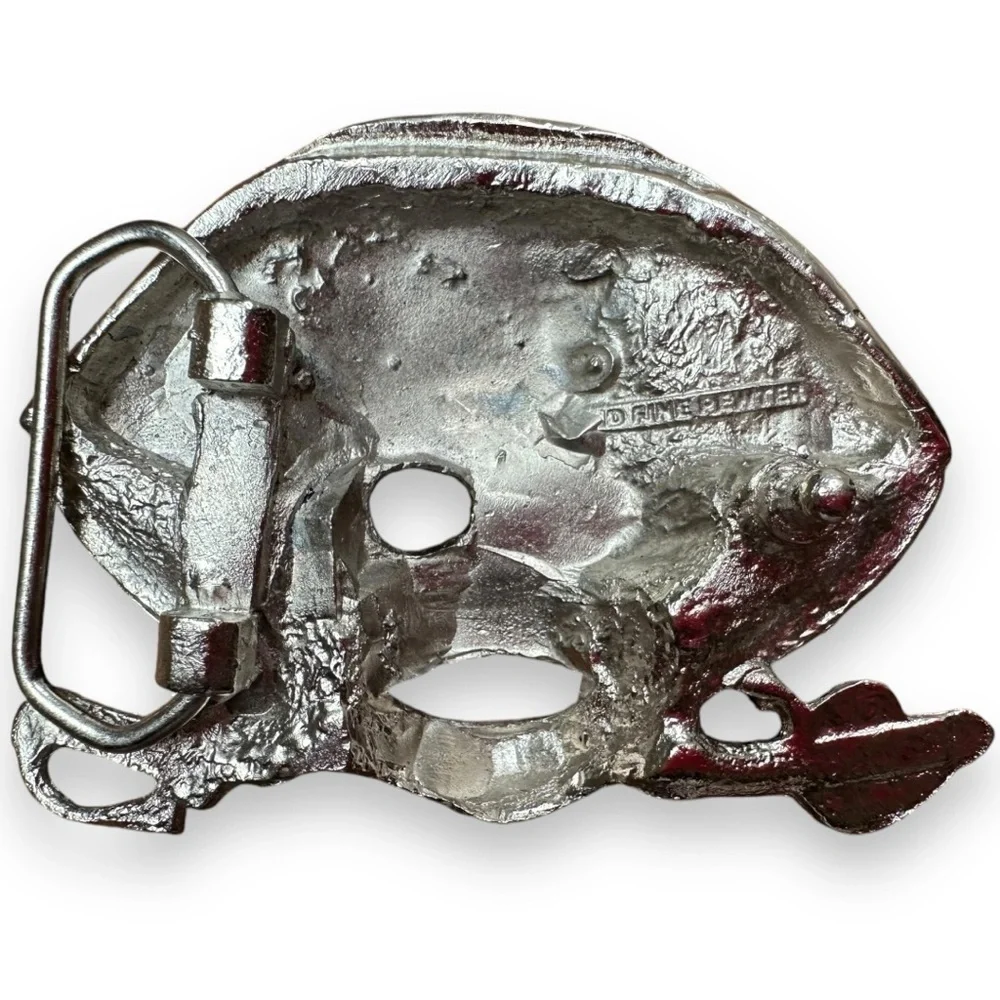 Solid Fine Pewter Pirate Skull Jolly Roger Belt Buckle